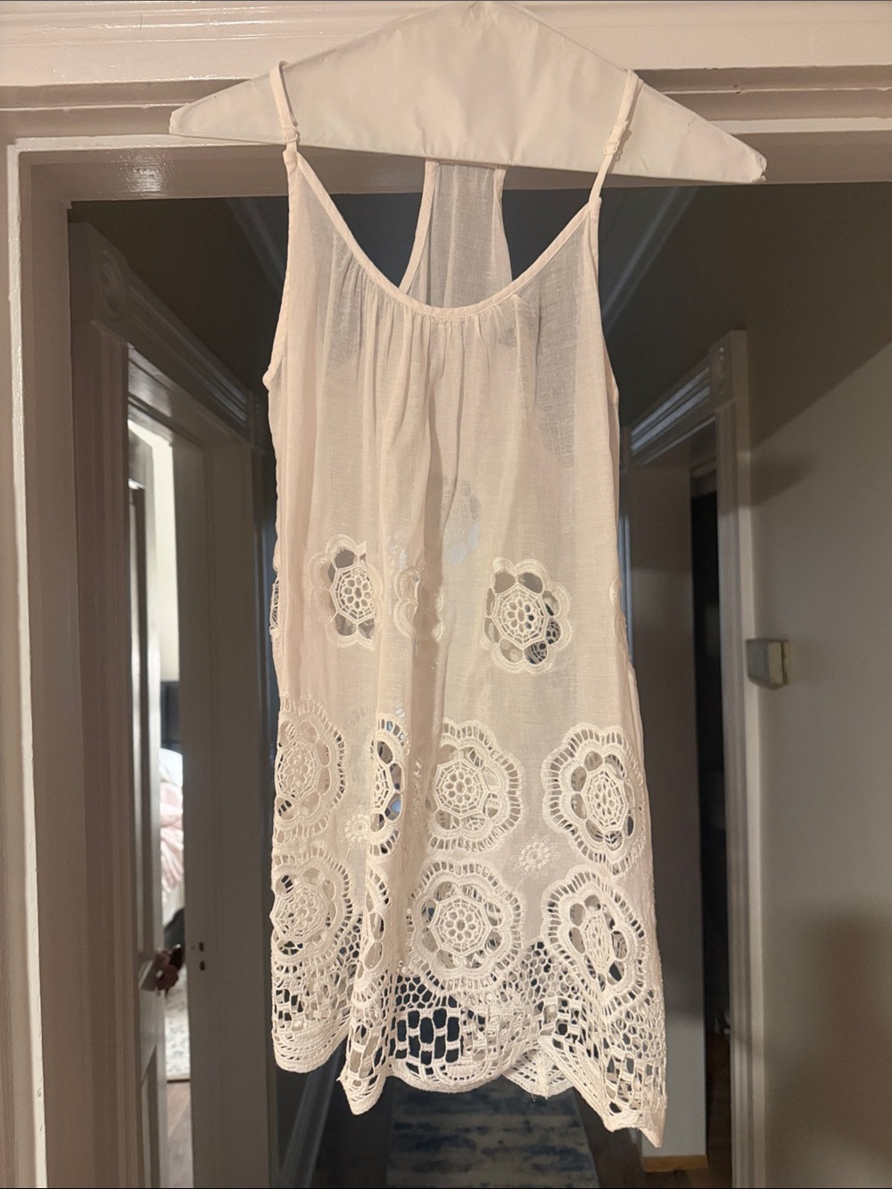 White Crochet-Trim Camisole Tank Top